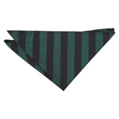 Emerald Green & Black Classic Stripe Pocket Square