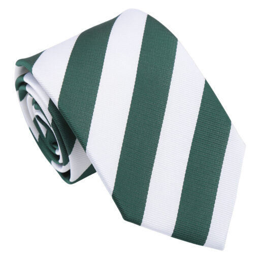 Emerald Green & White Classic Stripe Tie