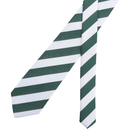 Emerald Green & White Classic Stripe Tie