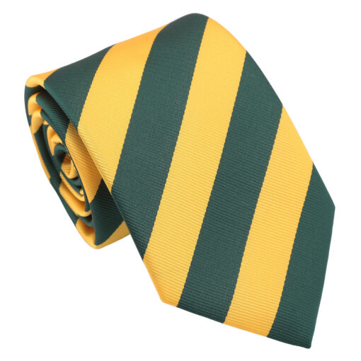 Emerald Green & Yellow Classic Stripe Tie