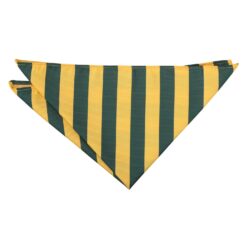 Emerald Green & Yellow Classic Stripe Pocket Square