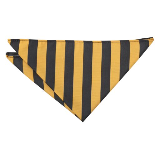 Gold & Black Classic Stripe Pocket Square