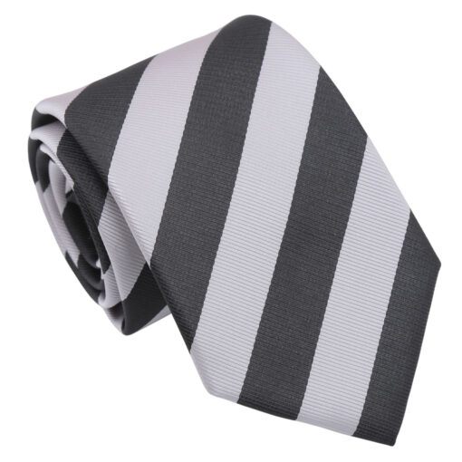 Grey & Black Classic Stripe Tie