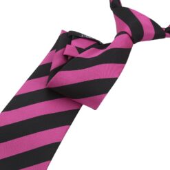 Hot Pink & Black Classic Stripe Tie