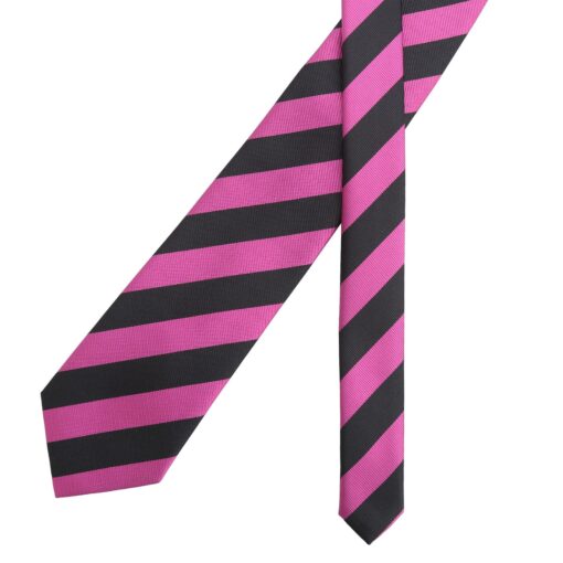 Hot Pink & Black Classic Stripe Tie