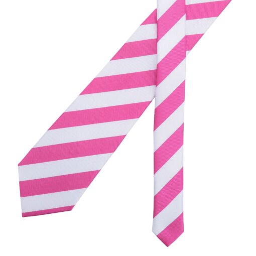 Hot Pink & White Classic Stripe Tie