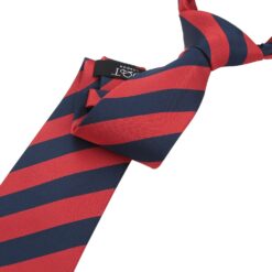 Navy Blue & Red Classic Stripe Tie