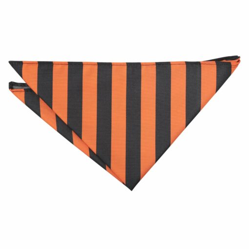 Orange & Black Classic Stripe Pocket Square