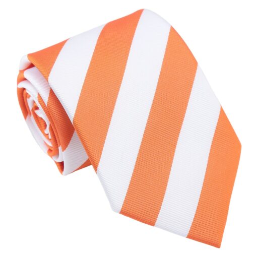 Orange & White Classic Stripe Tie