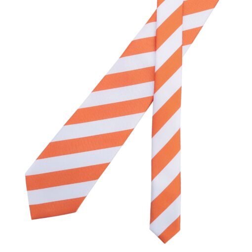 Orange & White Classic Stripe Tie