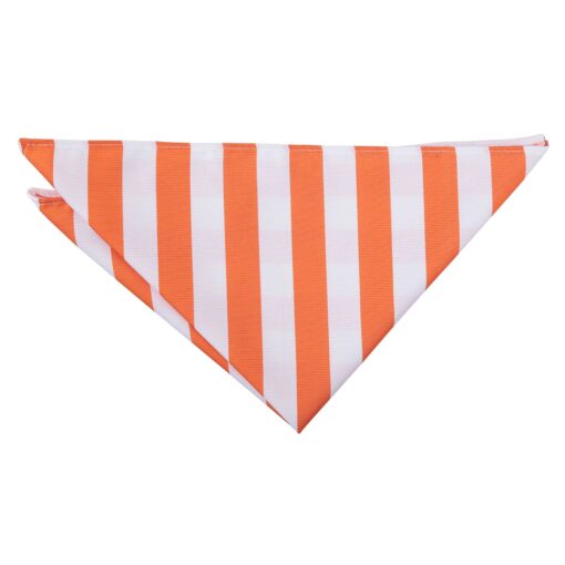 Orange & White Classic Stripe Pocket Square