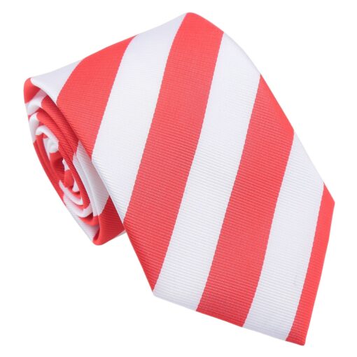 Red & White Classic Stripe Tie