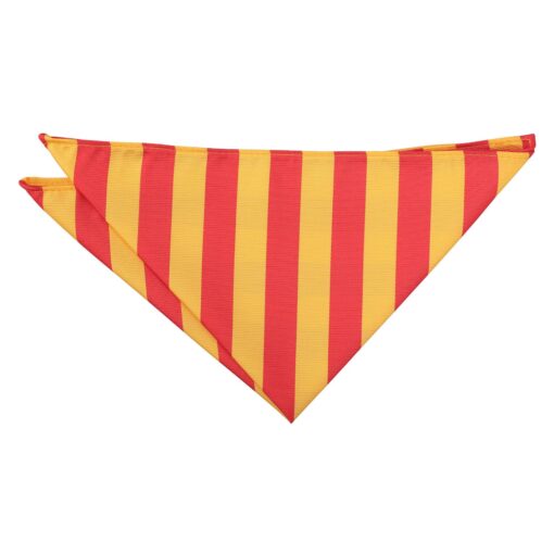 Red & Yellow Classic Stripe Pocket Square