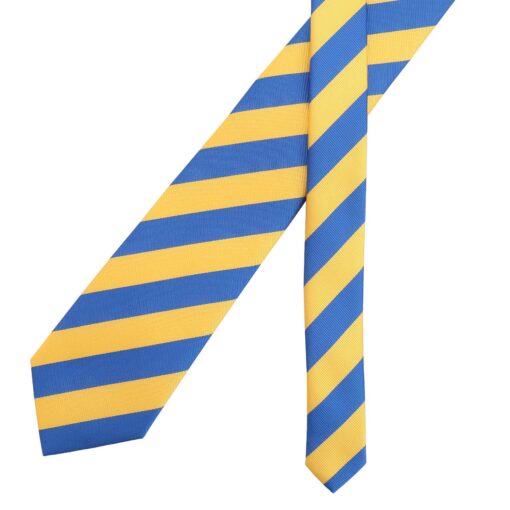 Royal Blue & Yellow Classic Stripe Tie