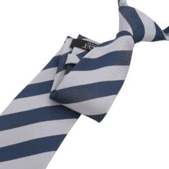 Silver & Navy Classic Stripe Tie