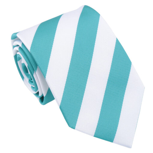 Teal & White Classic Stripe Tie