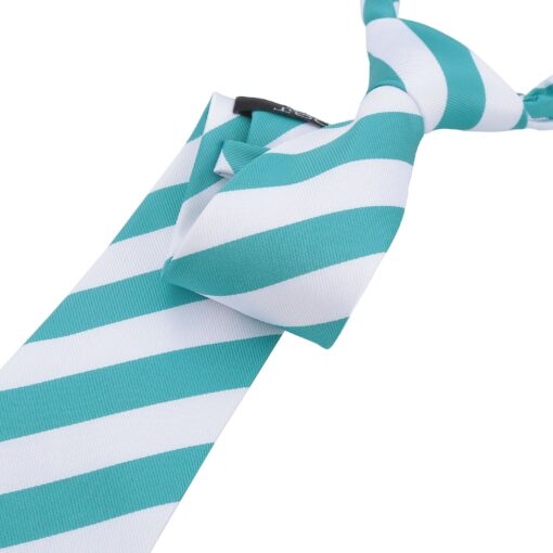 Teal & White Classic Stripe Tie