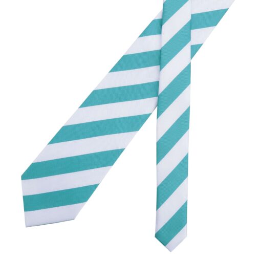 Teal & White Classic Stripe Tie