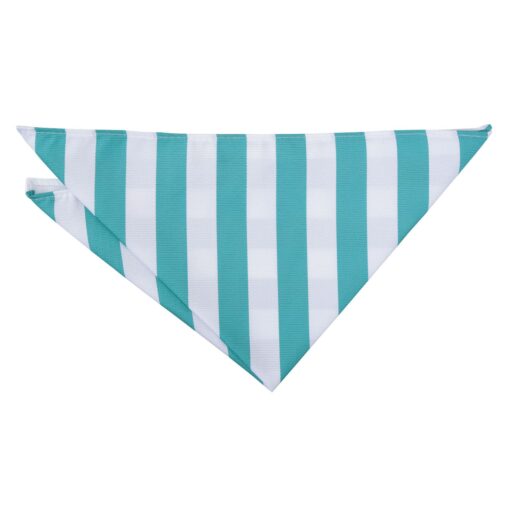 Teal & White Classic Stripe Pocket Square