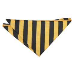 Yellow & Black Classic Stripe Pocket Square