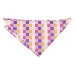 Pink Purple & Orange Colourful Check Pocket Square