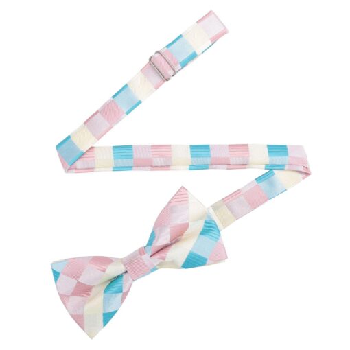 Pink Purple & Orange Colourful Check Pre-Tied Bow Tie