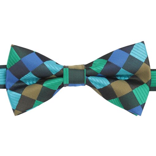 Pink Purple & Orange Colourful Check Pre-Tied Bow Tie