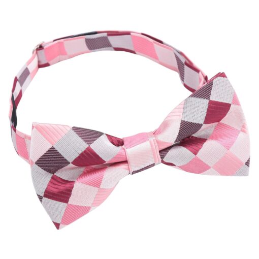 Pink Purple & Orange Colourful Check Pre-Tied Bow Tie
