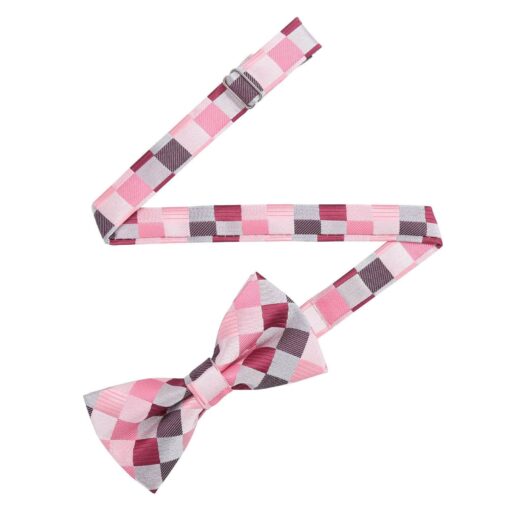 Pink Purple & Orange Colourful Check Pre-Tied Bow Tie