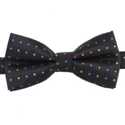 Silver Colourful Polka Dot Pre-Tied Thistle Bow Tie