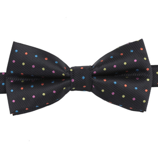 Silver Colourful Polka Dot Pre-Tied Bow Tie