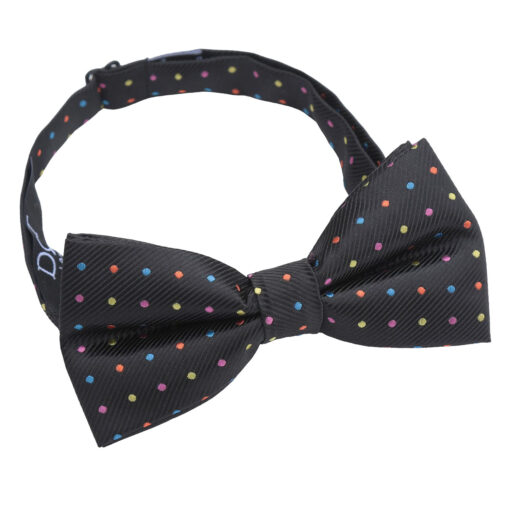 Silver Colourful Polka Dot Pre-Tied Bow Tie