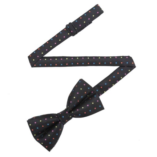 Silver Colourful Polka Dot Pre-Tied Bow Tie