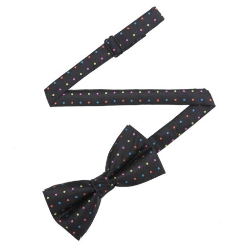 Silver Colourful Polka Dot Pre-Tied Thistle Bow Tie