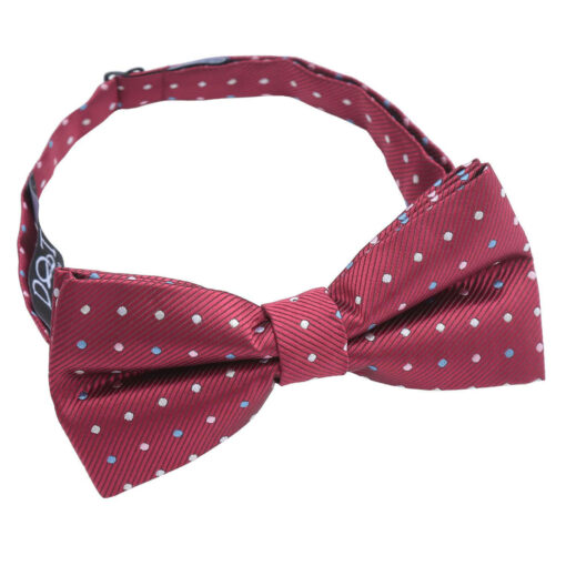 Silver Colourful Polka Dot Pre-Tied Thistle Bow Tie