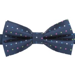 Silver Colourful Polka Dot Pre-Tied Thistle Bow Tie