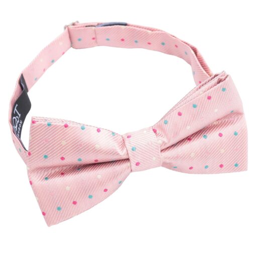 Silver Colourful Polka Dot Pre-Tied Thistle Bow Tie