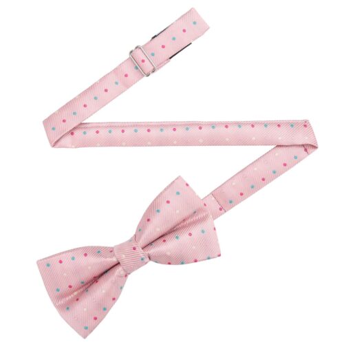 Silver Colourful Polka Dot Pre-Tied Bow Tie