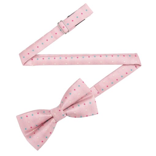 Silver Colourful Polka Dot Pre-Tied Thistle Bow Tie