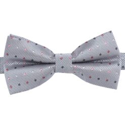 Silver Colourful Polka Dot Pre-Tied Thistle Bow Tie