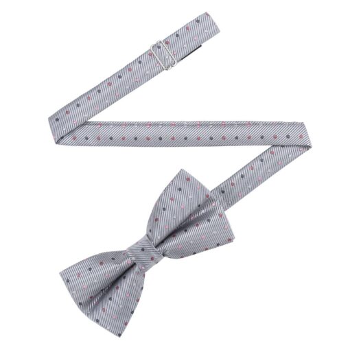 Silver Colourful Polka Dot Pre-Tied Bow Tie