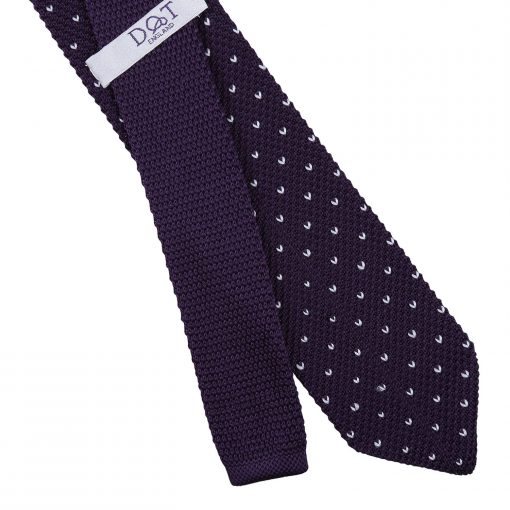 Cadbury Purple Flecked V Polka Dot Knitted Slim Tie