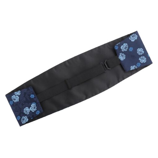 Blue Floral Rose Silver Plated Cufflinks