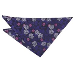 Purple Floral Rose Pocket Square