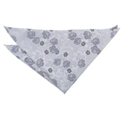 Silver Floral Rose Pocket Square