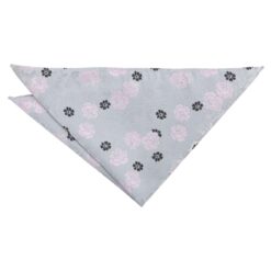 Silver & Pink Floral Rose Pocket Square