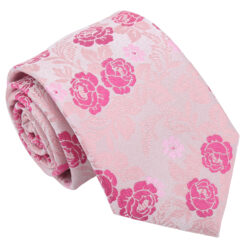 Pink Floral Rose Tie