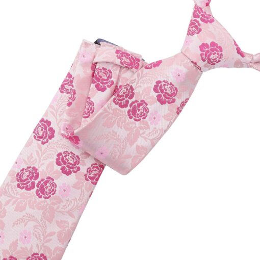 Pink Floral Rose Tie