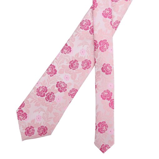 Pink Floral Rose Tie