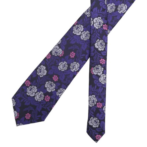 Purple Floral Rose Tie